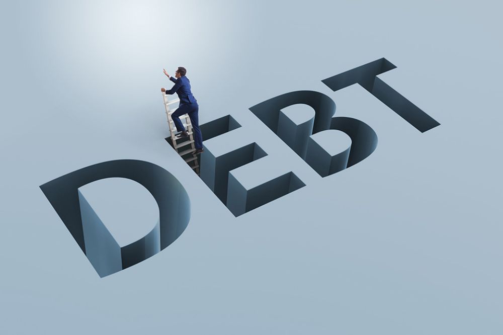 Schriftzug DEBT